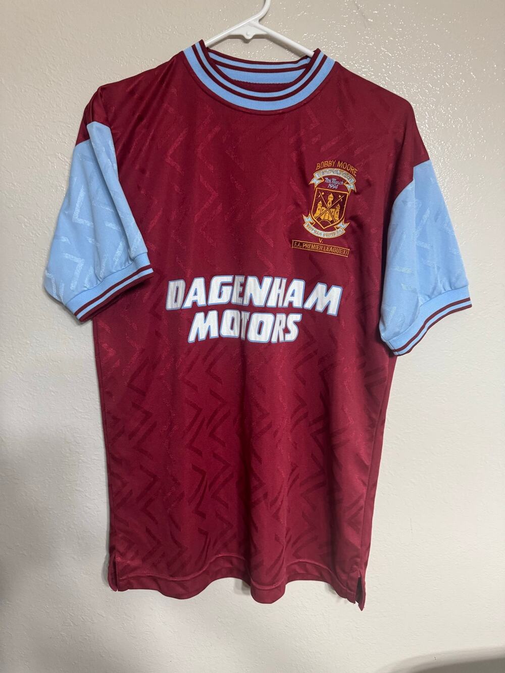 West Ham United Bobby Moore Memorial Match 1994 Retro Jersey Dagenham Motors